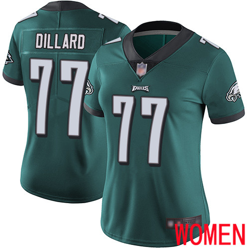 Women Philadelphia Eagles #77 Andre Dillard Midnight Green Team Color Vapor Untouchable NFL Jersey Limited->women nfl jersey->Women Jersey
